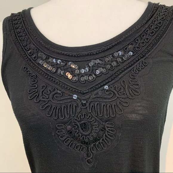 Embroidery & sequins Unique Black Tunic Size Medium - Picture 5 of 14